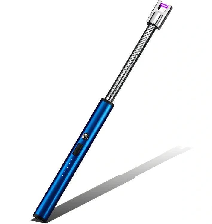 Black USB rechargeable electric lighter with 360-degree rotating head for windproof flameless ignition