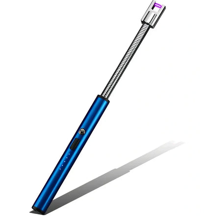 Black USB rechargeable electric lighter with 360-degree rotating head for windproof flameless ignition