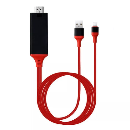 Type-C to HDMI Three-in-One Mobile Phone Projection Cable in black, white, and red