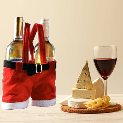 Festive Santa pants-shaped Christmas gift bag made of wool fabric, perfect for holding holiday treats and small gifts