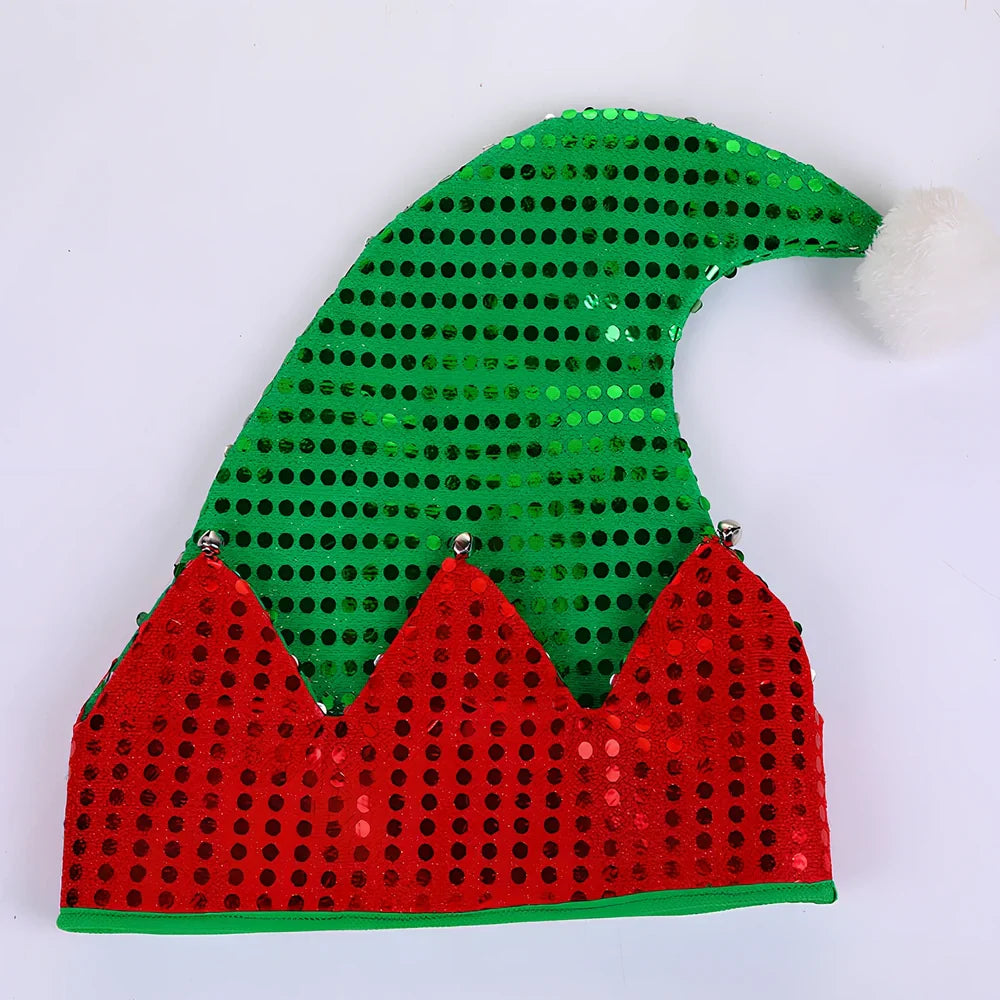 Red and green Christmas hat with 29.5cm circumference made from non-woven fabric