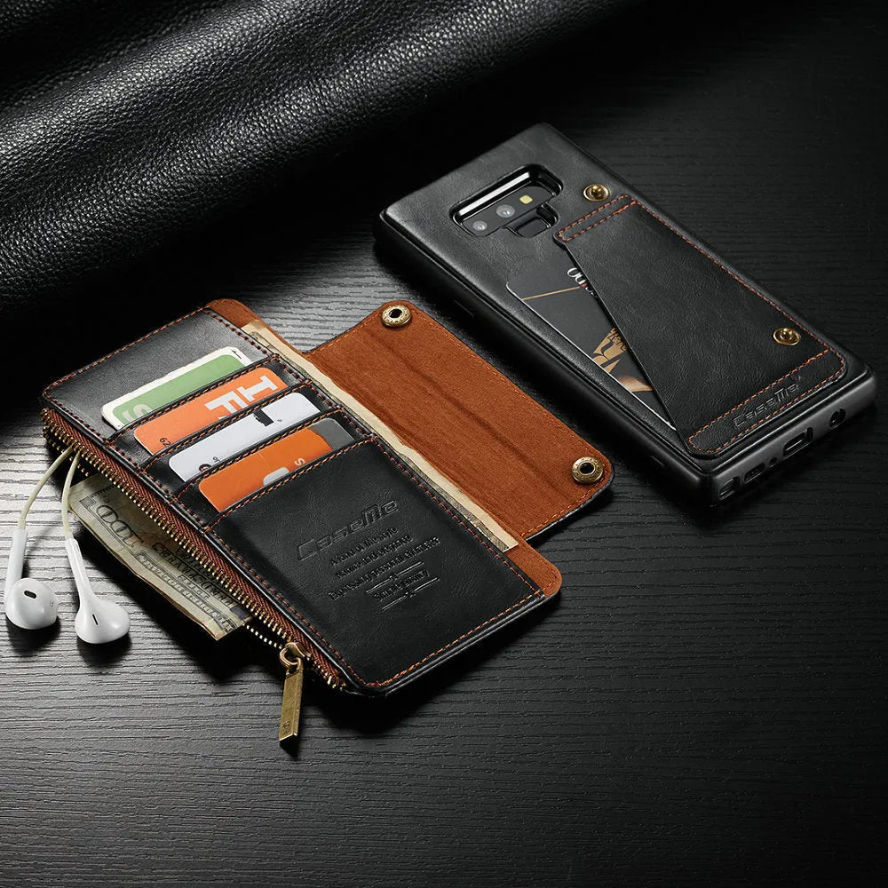 PU leather flip phone case for Samsung Note9 in black, brown, or red with anti-scratch protection