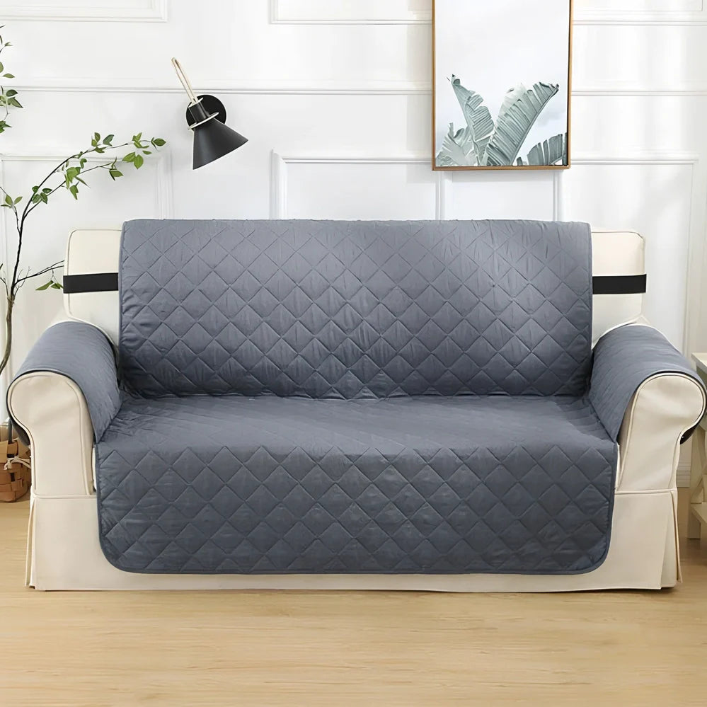 Lake blue pet waterproof compartment sofa cushion 190x228cm in polyester protecting against spills