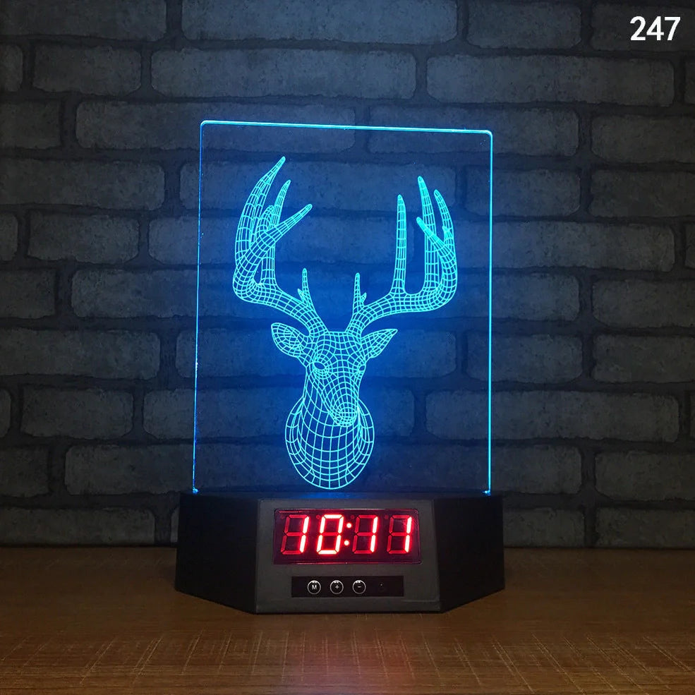 Blue dolphin-shaped table lamp with glowing 3D design and remote control on wooden surface