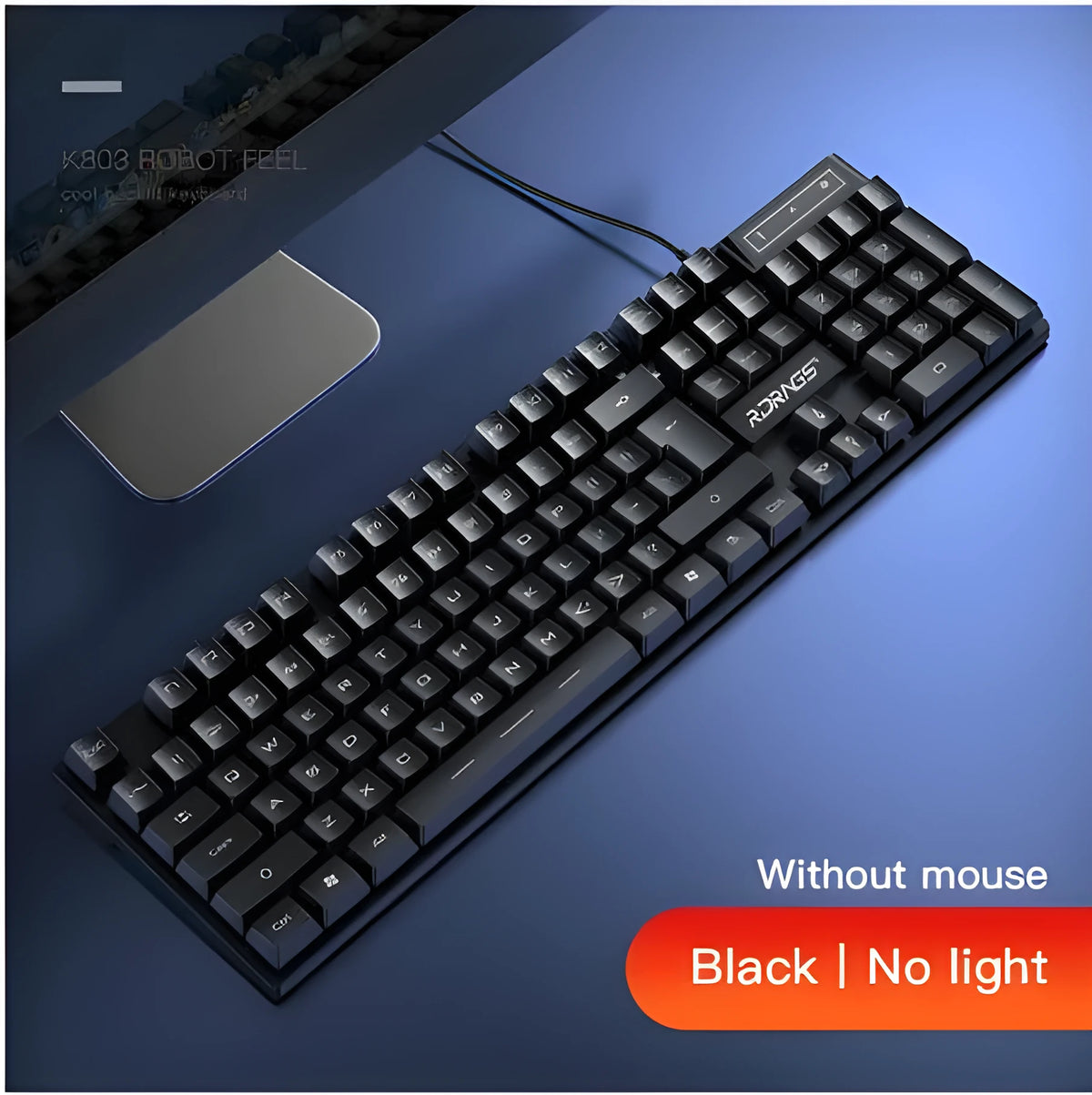 GOIIOG Jigou K803 wired USB keyboard in black matt with mechanical feel and multimedia keys