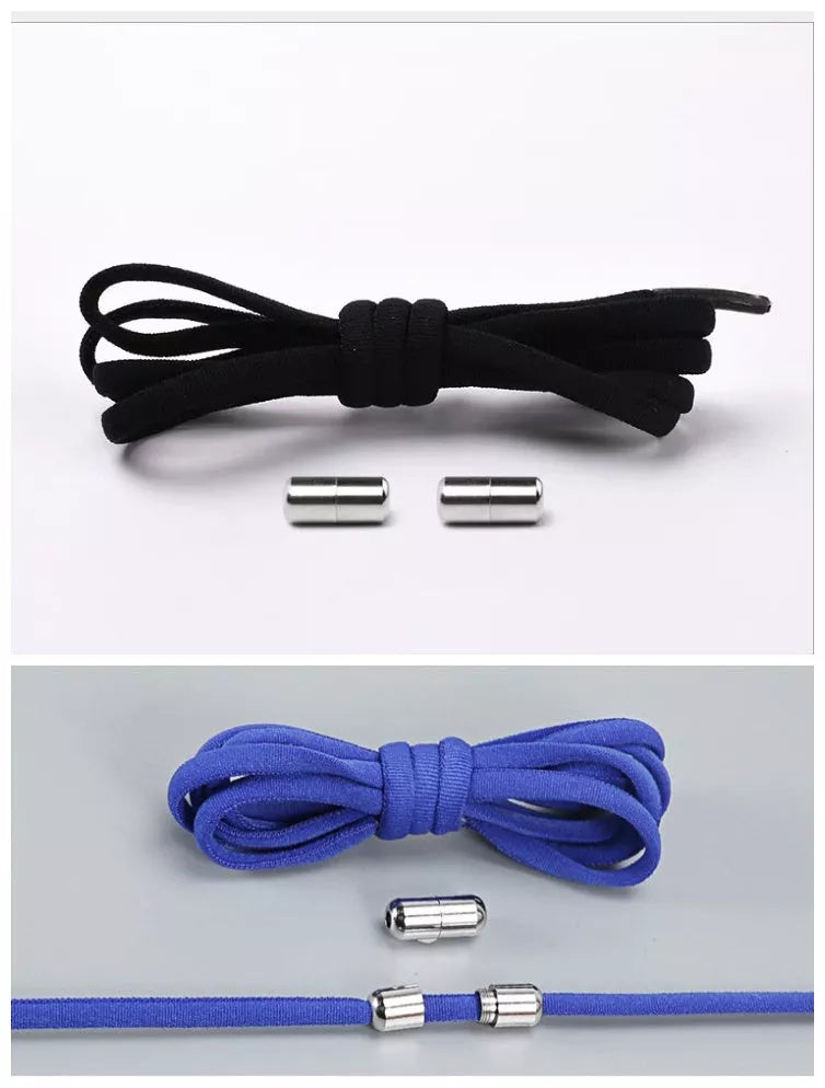 Lazy Laces shoe laces with metal buckles in various colors for a secure fit