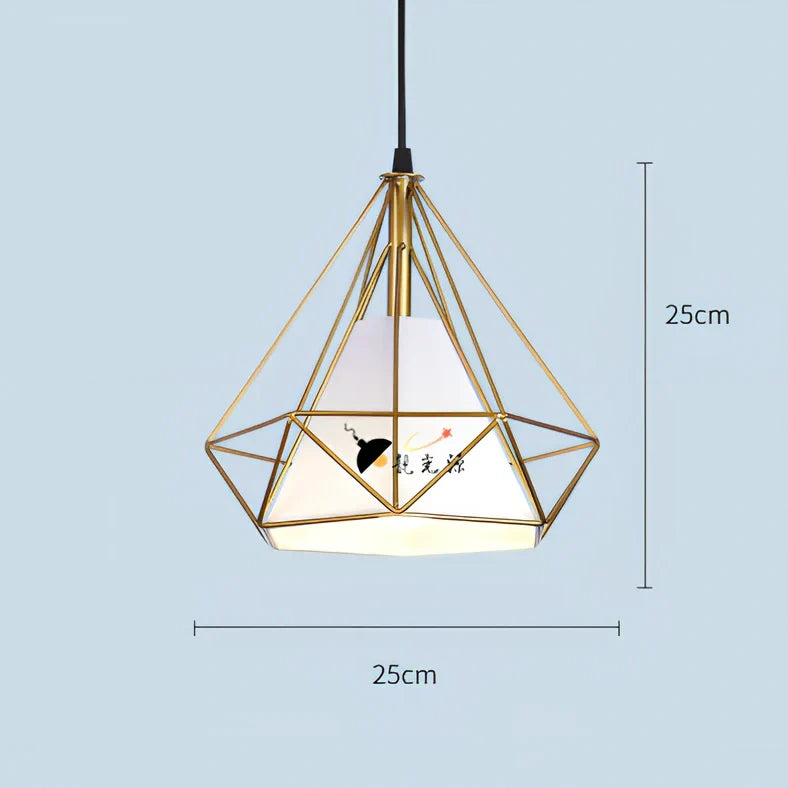 Wrought iron diamond chandelier with adjustable height and LED lighting for 10-15 square metre rooms