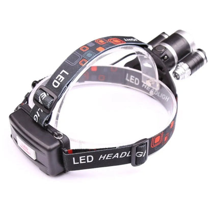 Gold or silver aluminium head torch with adjustable focus and optional sensor switch for hands-free operation