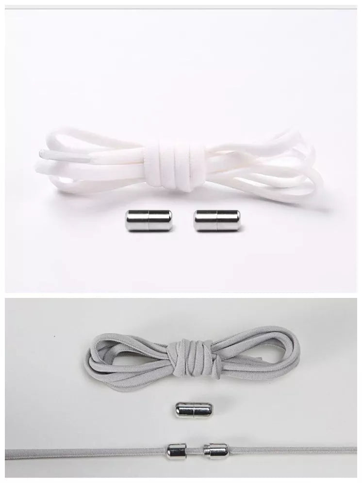 Lazy Laces shoe laces with metal buckles in various colors for a secure fit