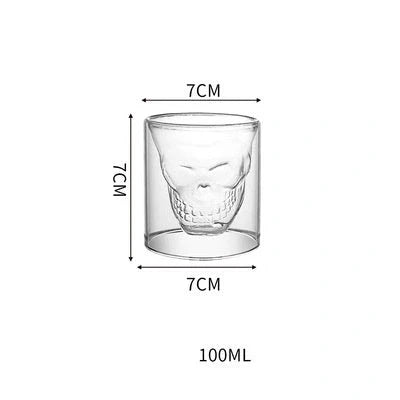 Double layer panda skull wine cup with Christmas tree design inside