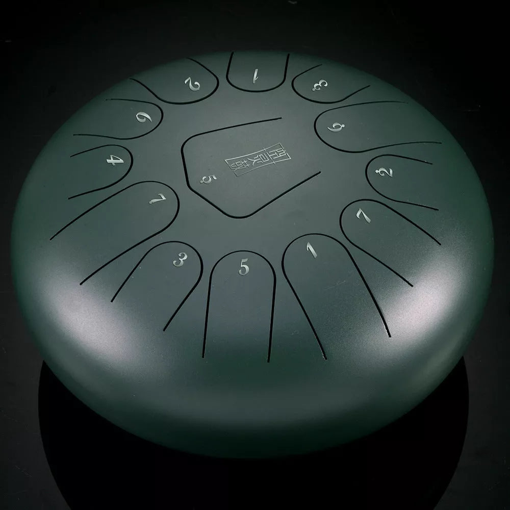 12-inch 13-tone steel tongue drum in vibrant colors