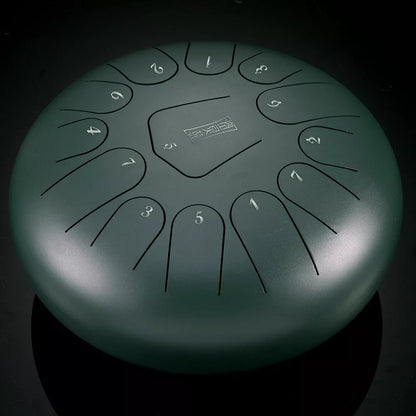12-inch 13-tone steel tongue drum in vibrant colors
