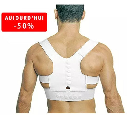 Adjustable Magnetic Posture Corrector Belt for Men in Black, White, or Beige