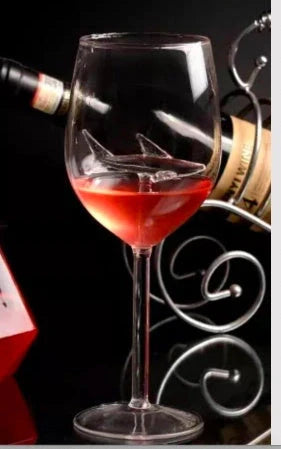 Crystal shark red wine glass with rotating design, lead-free, 300ml capacity