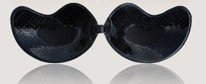 A discreet, backless and strapless silicone bra that provides a natural lift and invisible support under clothing.