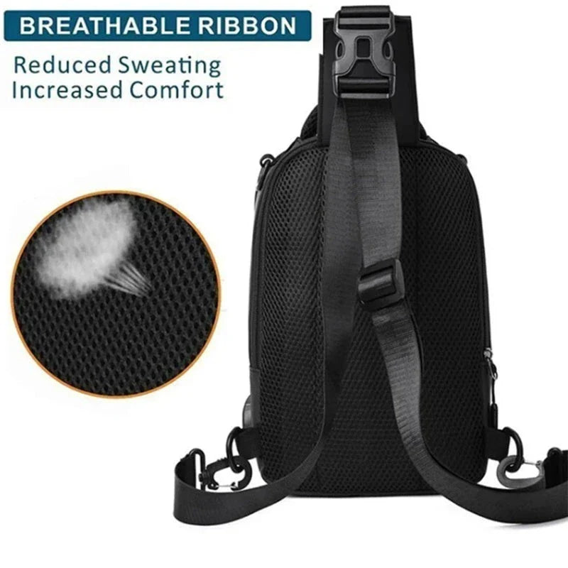 Versatile Crossbody Bag for Men with Multifunctional Design, Nylon Construction, and Dedicated Interior Pockets