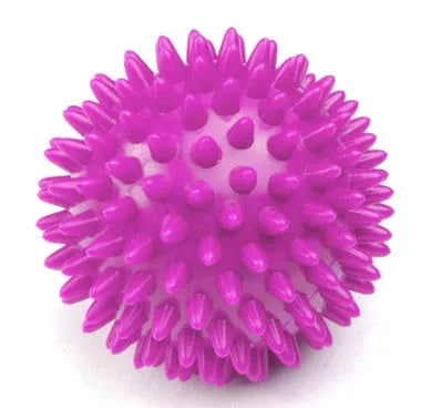 PVC acupressure massage ball with lengthened massage points for deep tissue relief
