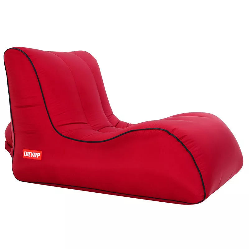 Portable inflatable air sofa in various colors, perfect for outdoor use.