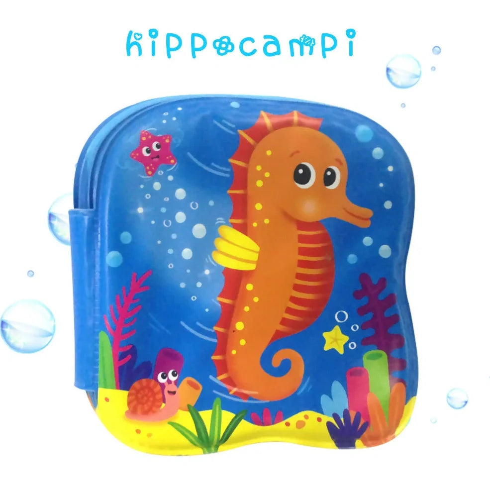 Children's 66x50cm inflatable PVC water cushion with cartoon patterns, deflated for portability, safe for outdoor cooling play