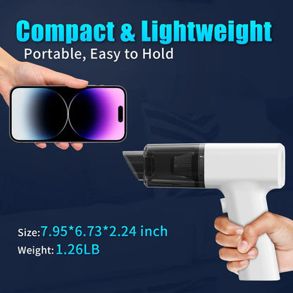 White plastic dust collector with USB-powered vacuum cleaner for household dust removal