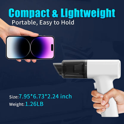White plastic handheld USB desktop vacuum cleaner for dust collection.