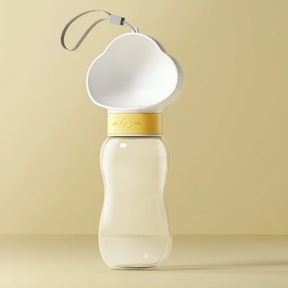 Go Out Water Cup portable dog drinking bottle with wide opening and twist-turn mechanism in cloud white colour