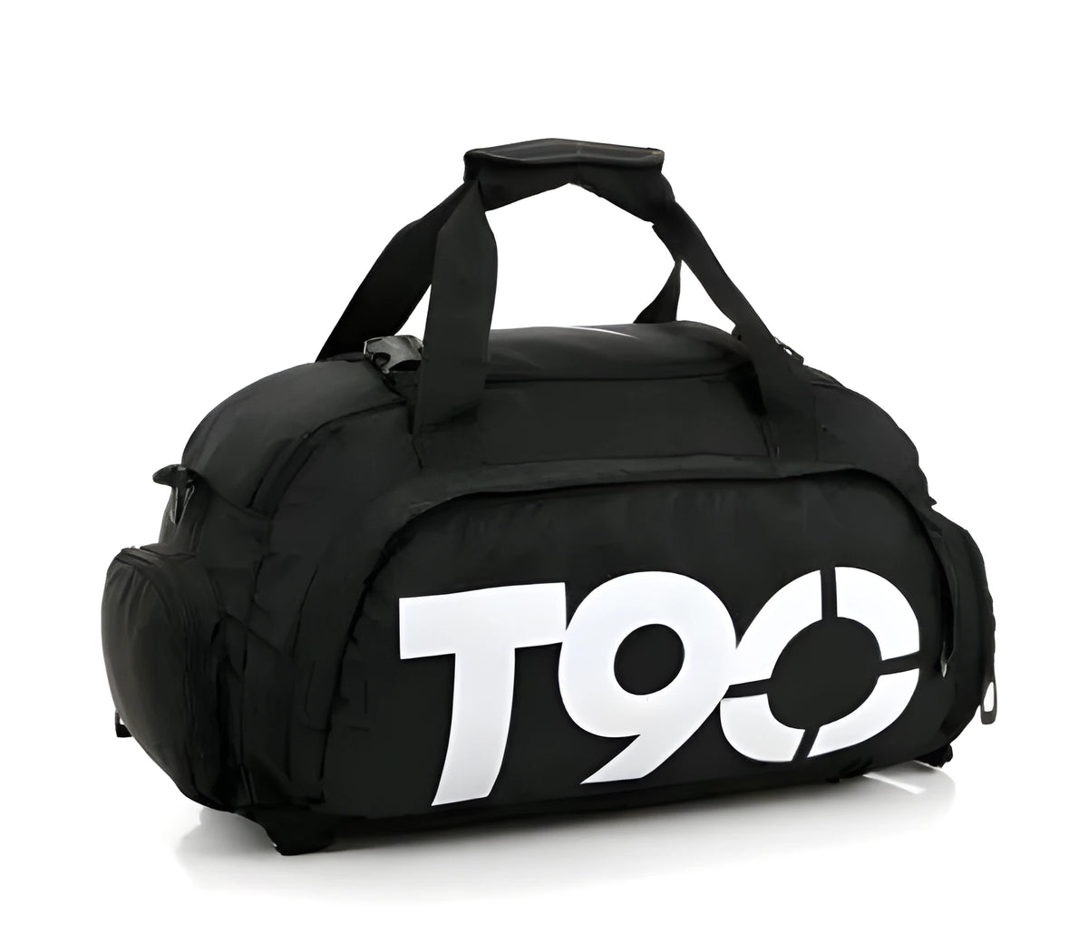 Oxford cloth fitness bag with three shoulder straps, soft handle, printed text pattern, square vertical shape, Large size