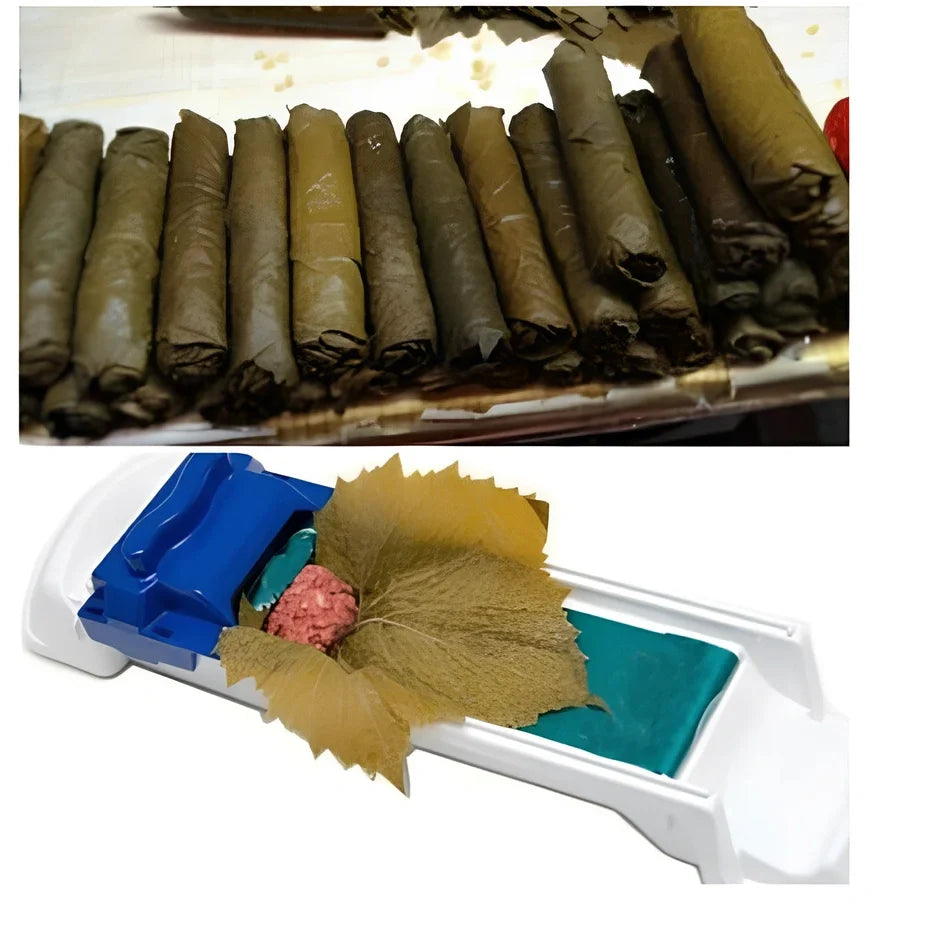 Home sushi machine measuring 37.3cm for creating vegetable and meat rolls with push mechanism