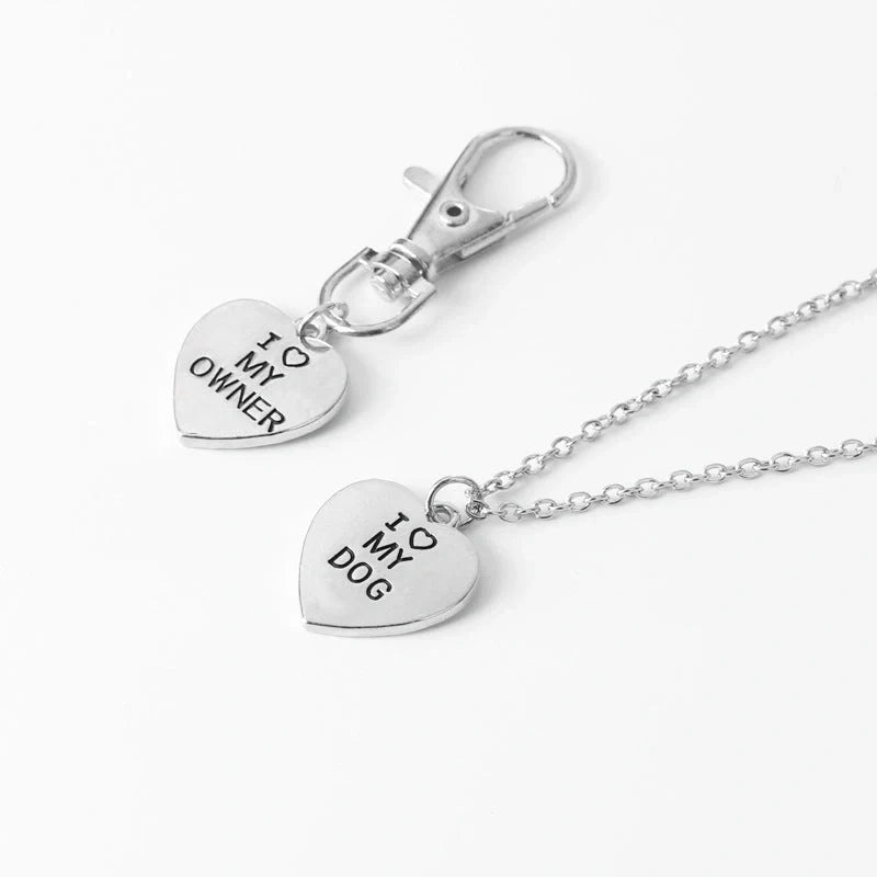 Alloy bone-shaped pendant necklace for pet dogs, showcasing love and attachment between dog owner and their furry companion