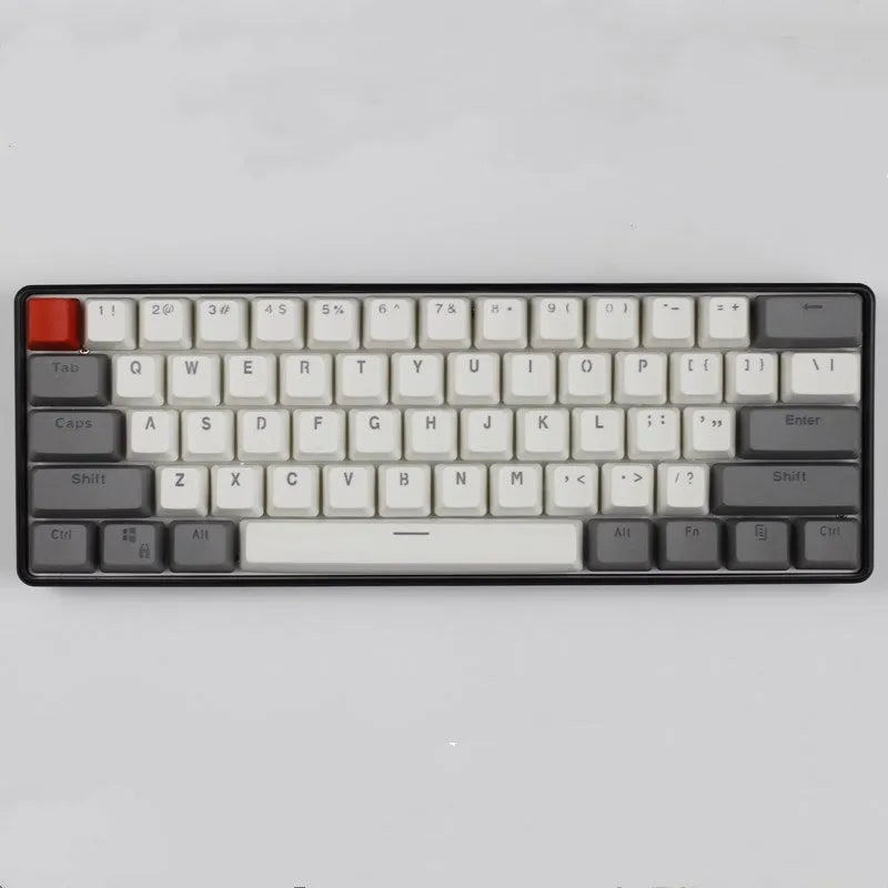 PBT transparent keycap set with matte texture and OEM height for RK61, GANSS ALT61, GH60 and I610T keyboards