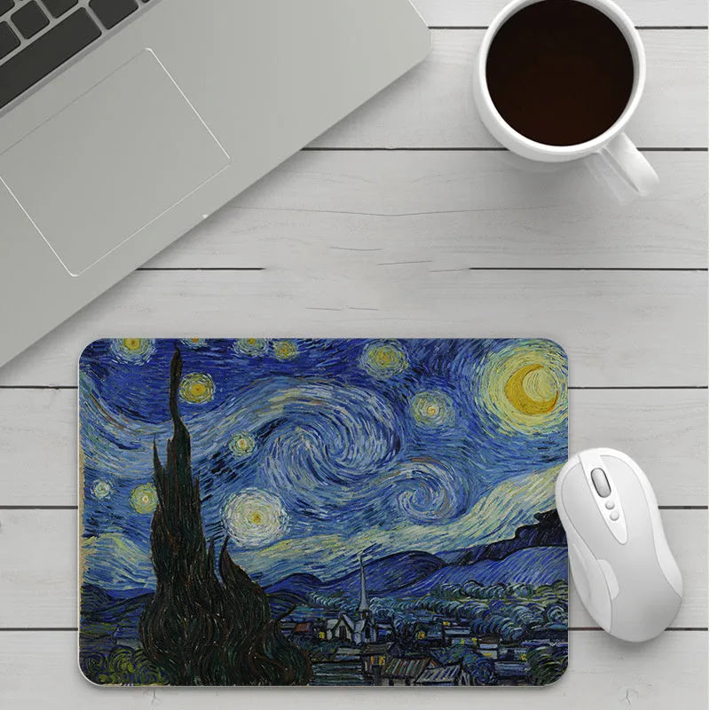 Customisable thick cartoon mouse pad with non-slip base, showing sample patterns like strawberry, cat, and whale designs.