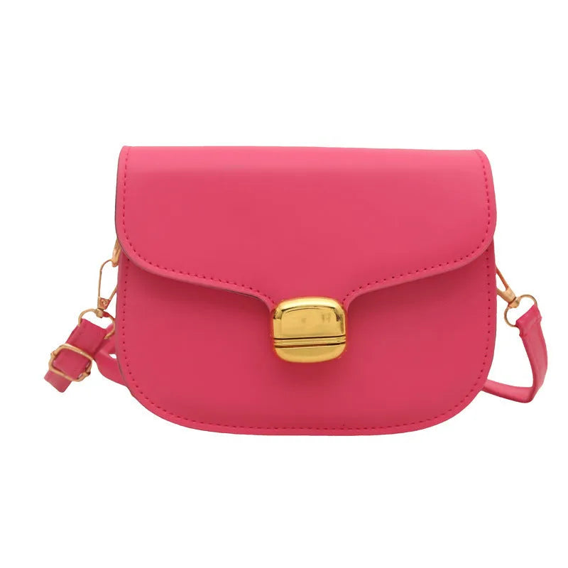 Simple PU leather women's handbag with phone pocket and change compartment in six colour options
