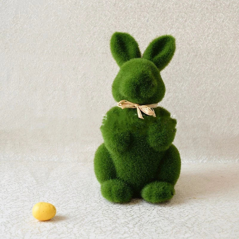 Moss Easter Bunny home decor - a lifelike, low-maintenance foam and artificial grass decoration