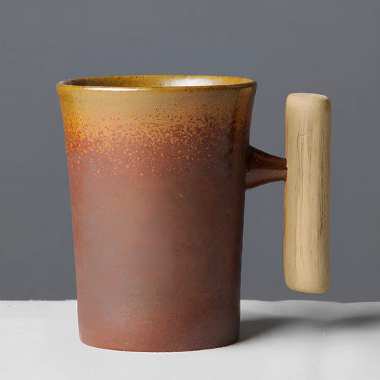 Japanese ceramic mug with solid colour finish showing 350ml capacity and reinforced rim construction