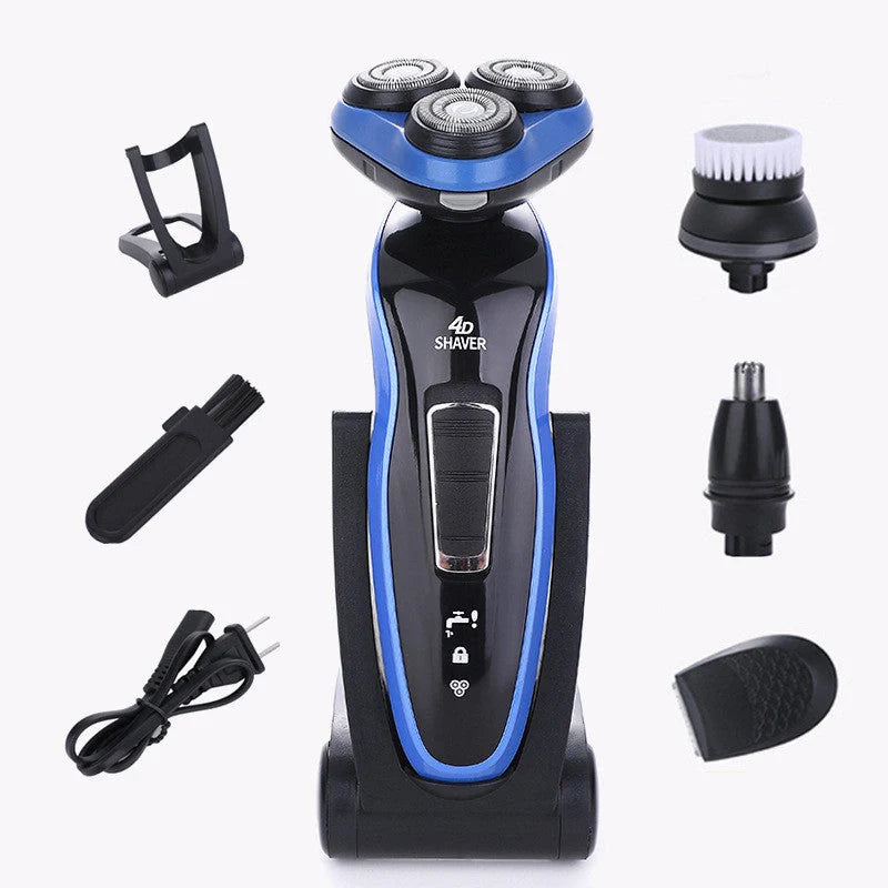 4-in-1 electric shaver for men with triple blade, rechargeable trimmer