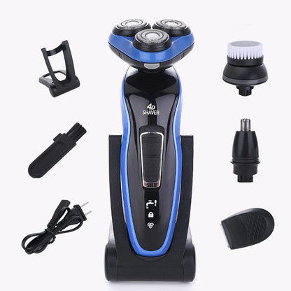 4-in-1 electric shaver for men with triple blade, rechargeable trimmer