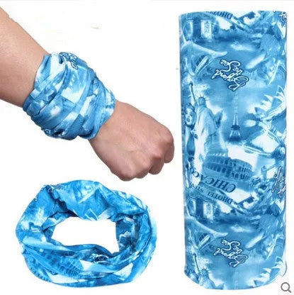 Polyester sports bandana for cycling and sun protection in various patterns