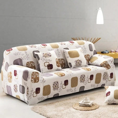 Stretchable polyester-spandex sofa cover with non-slip design in various colors