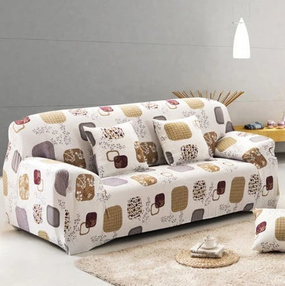 Stretchable polyester-spandex sofa cover with non-slip design in various colors
