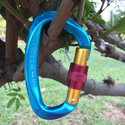 High-strength 7075 aviation aluminum lock climbing safety buckle in multiple colors