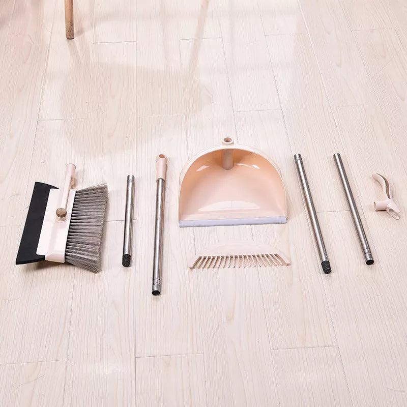Two-in-one windproof broom and wiper set for efficient home cleaning