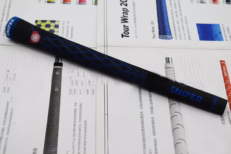 Female golf club grips in various colors made from natural rubber for durability and comfort