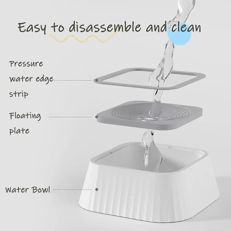 Floating Pet Water Bowl with no splash design for dogs and cats