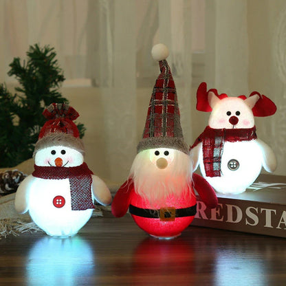 LED Christmas decorations with Santa Claus, snowman, and reindeer designs