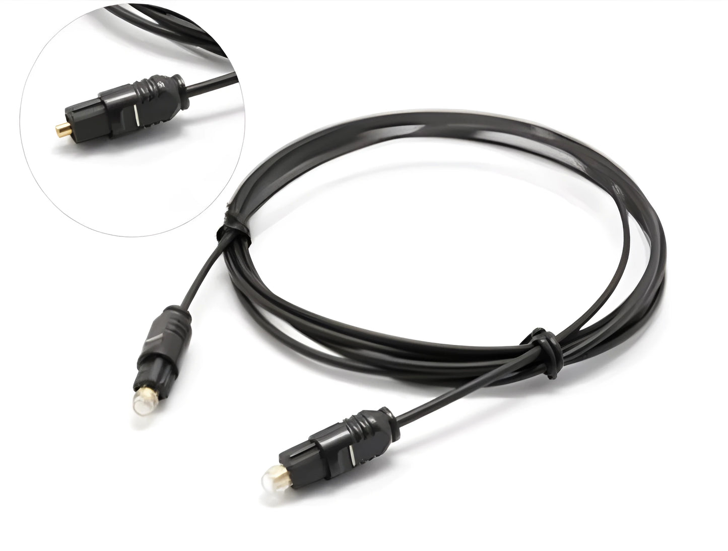 OD2.2 slim optical digital audio cable with Toslink connectors for home cinema and hi-fi systems.
