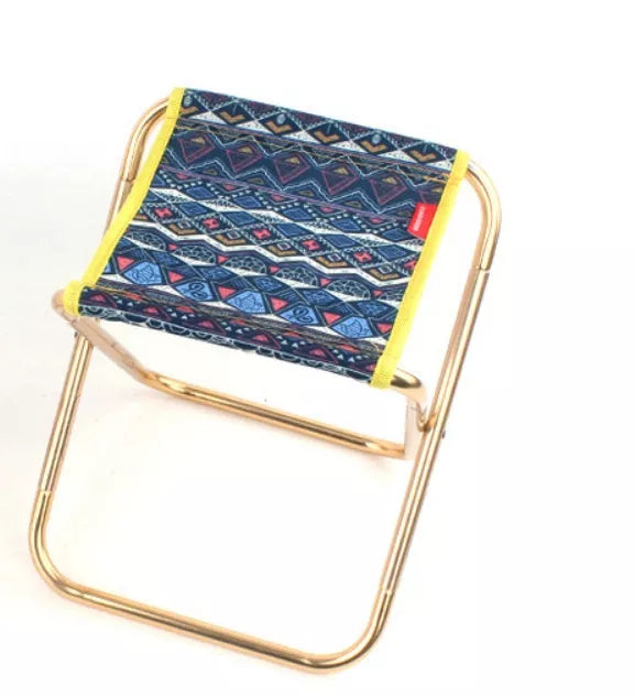 CLS outdoor ethnic style mini folding stool CX-M in blue and orange