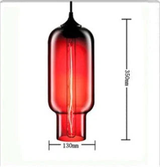 Nordic Modern Loft Pendant Lamp with adjustable height and glass body in various colors