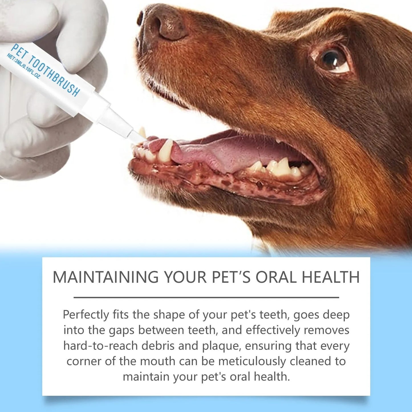 Soft Breath Care Pet Toothbrush Pen 3ml with brush applicator for dog and cat dental cleaning