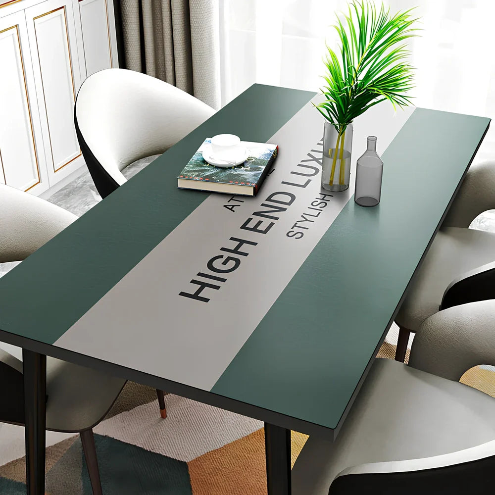 Rectangular black PVC tea table mat and cloth set, 70x140cm size, waterproof Northern Europe style protection