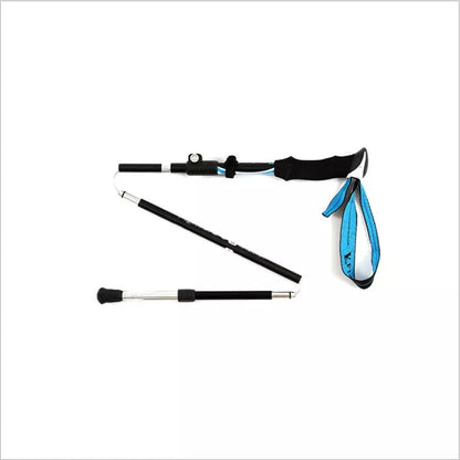Adjustable folding telescopic trekking pole in black yellow and black blue